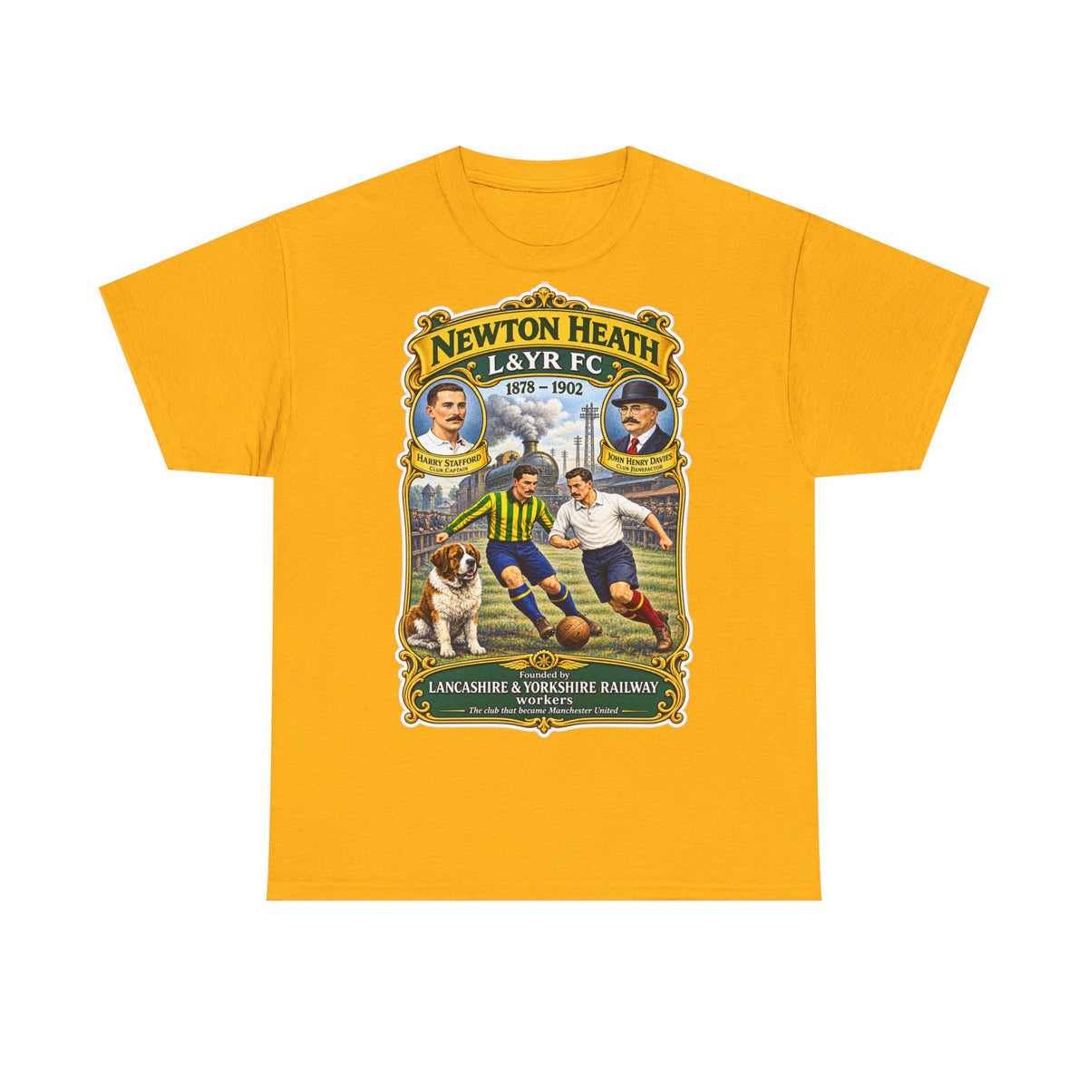 Newton Heath L&YR FC Vintage Football Tee — Lancashire & Yorkshire Railway Soccer Shirt
