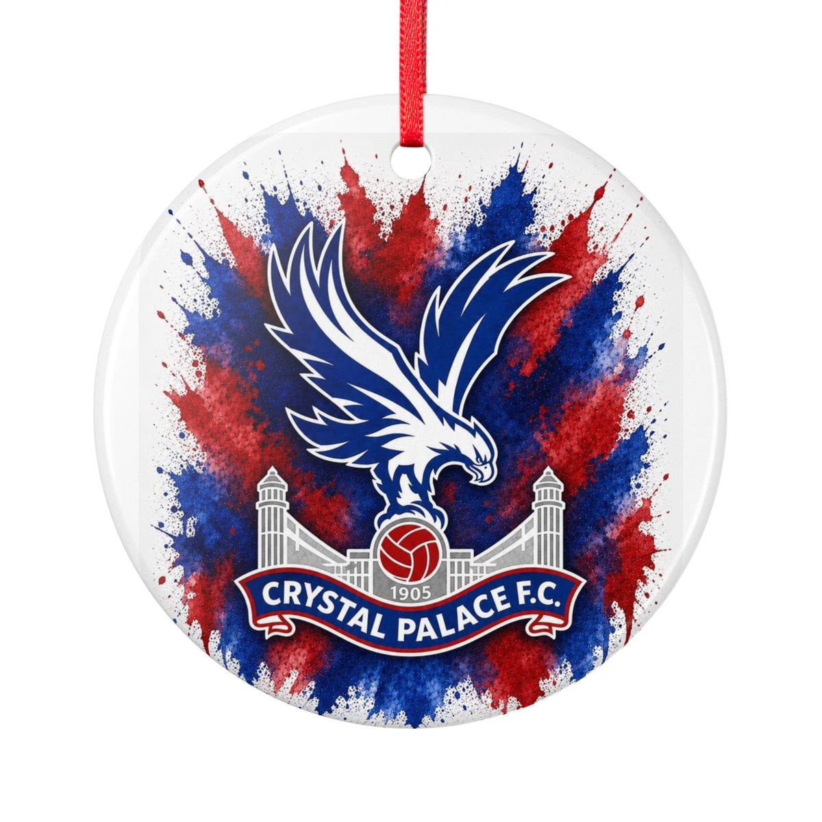 Crystal Palace Ceramic Ornament – Football Club Crest Red & Blue Splash