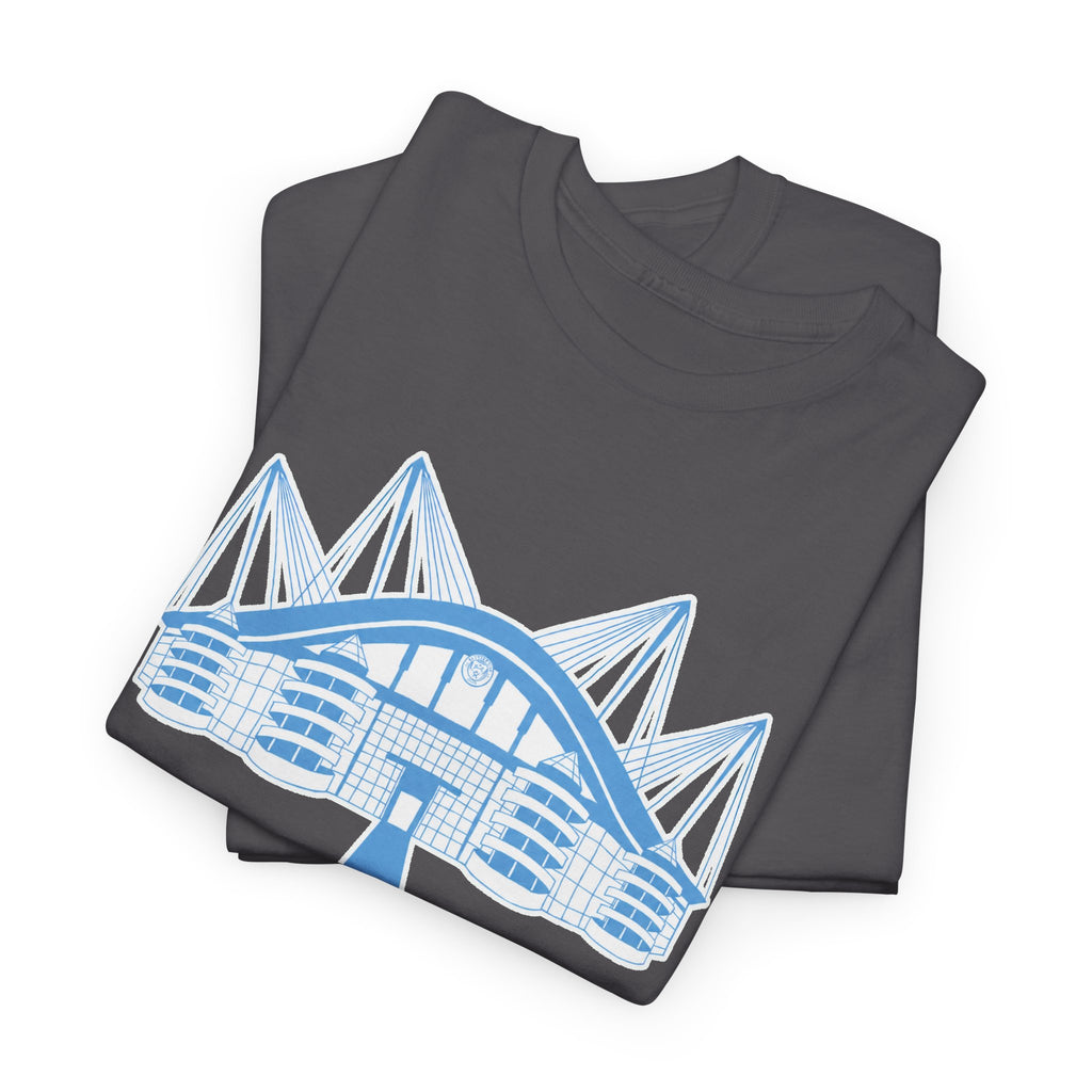 Etihad Stadium Illustration Cotton T-Shirt — Blue Arena Graphic Tee