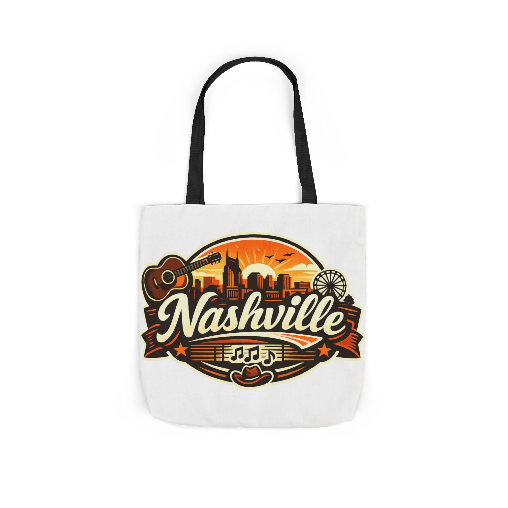 Nashville Sunset Tote Bag — Country Music Skyline Canvas Tote