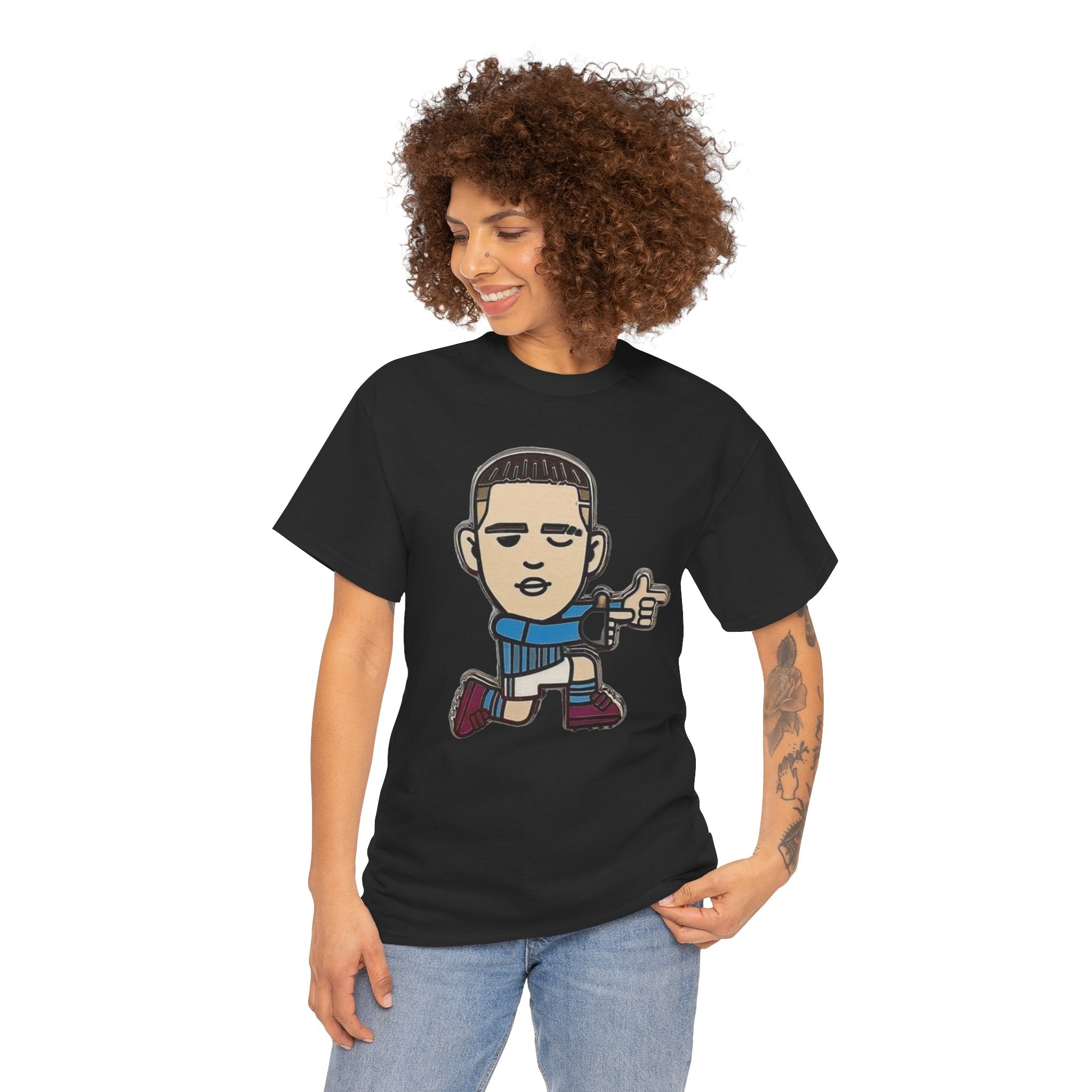 Phil Foden Cartoon Dance Pose Tee - Funky Character Graphic T-Shirt