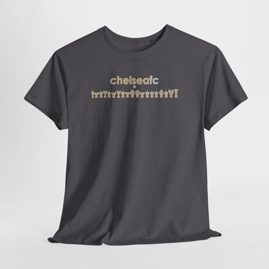 Chelsea FC Retro Silhouette Tee — Beige Logo Football Fans Shirt