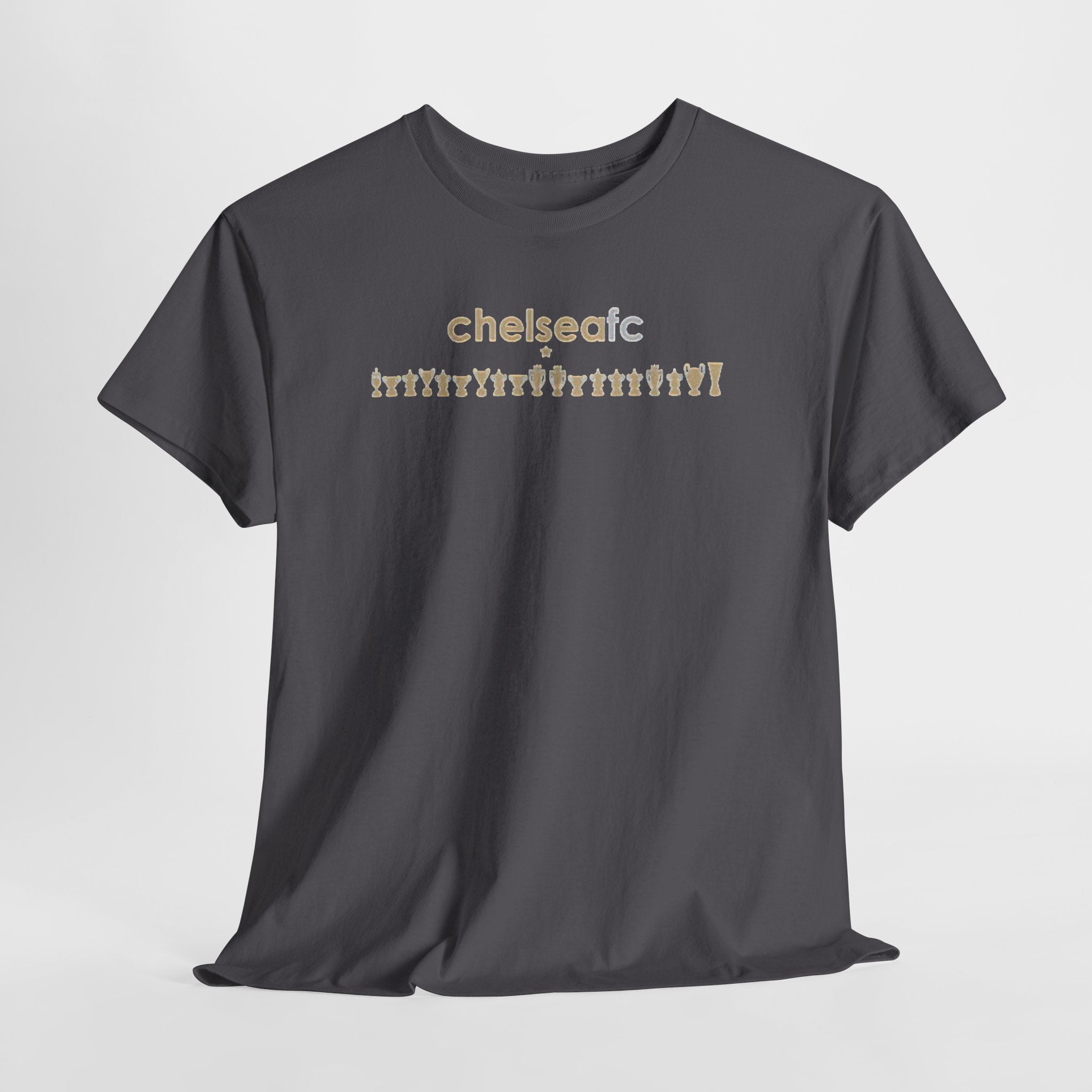 Chelsea FC Retro Silhouette Tee — Beige Logo Football Fans Shirt