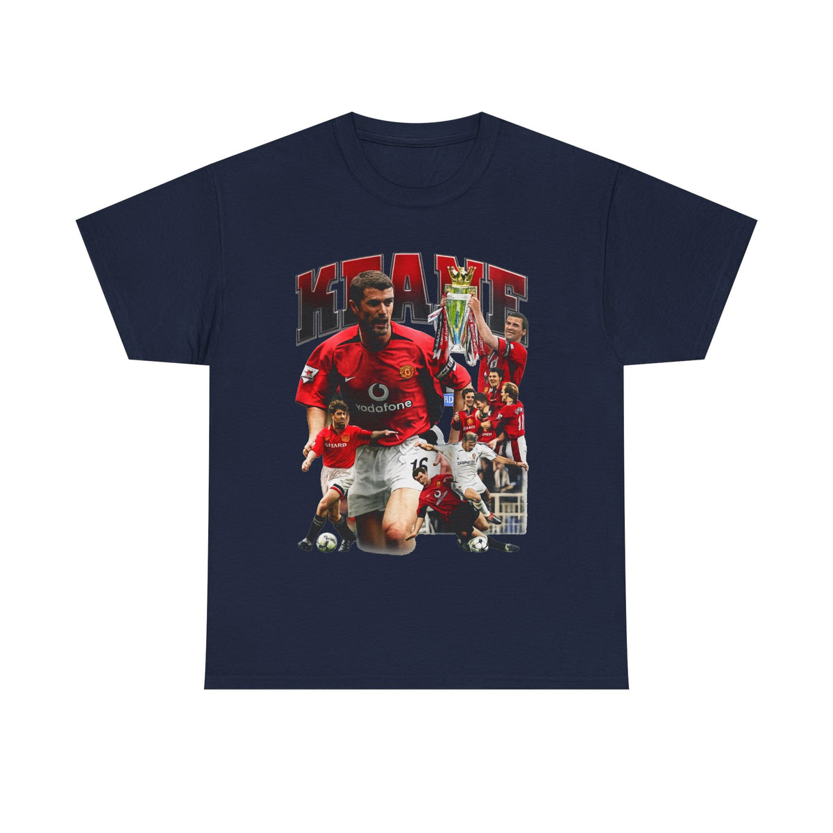 Roy Keane Football Legens Collage Tee — Retro Man United Tribute Shirt