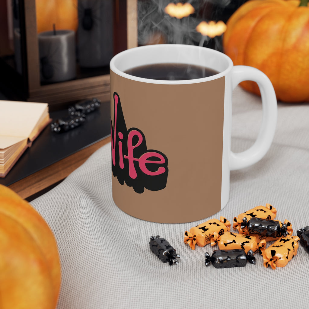 Hot Wife Coffee Mug — Bold Script Ceramic Mug (11oz, 15oz)