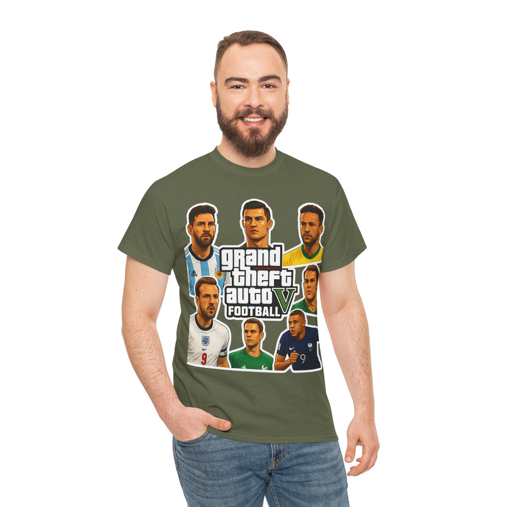 Graphic Tee — 'Grand Theft Auto V Football' Soccer Players Collage Shirt