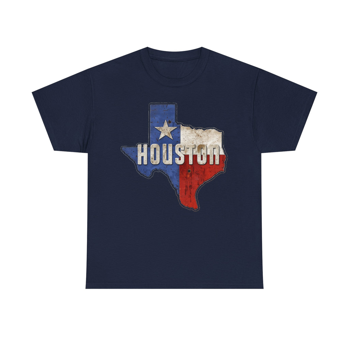 Houston Texas Flag Graphic Tee — Vintage State Outline T-Shirt