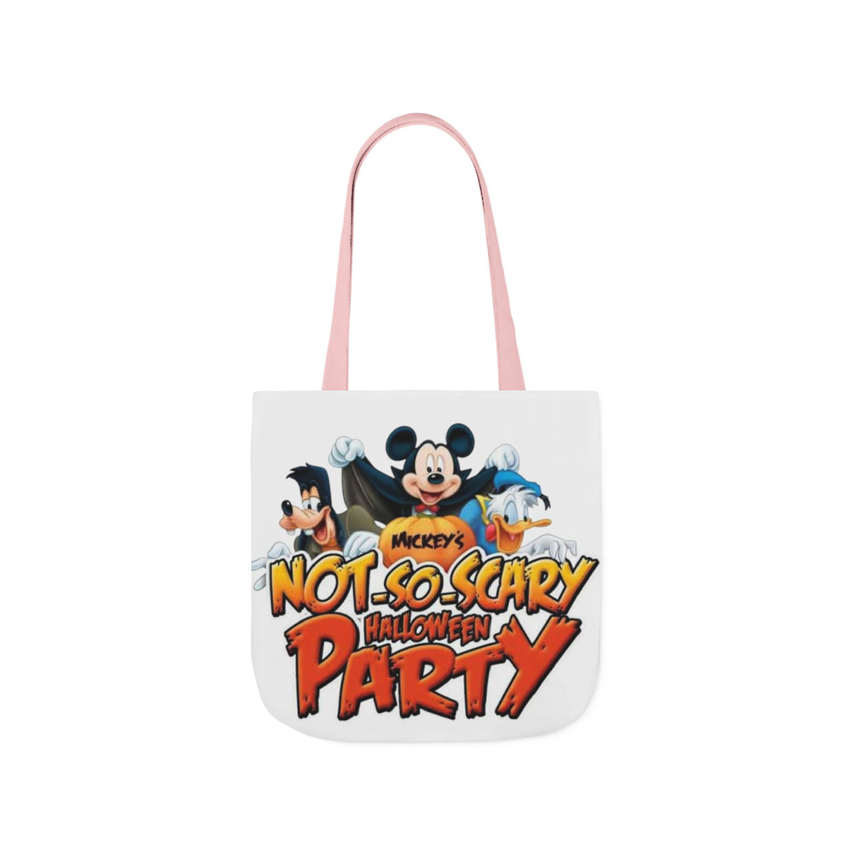 Halloween Party Canvas Tote Bag — "Not-So-Scary Halloween Party" Graphic