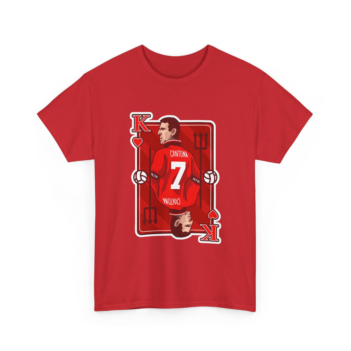 Cantona Playing Card Cotton T-Shirt / Tee — Number 7 Custom Jersey Design