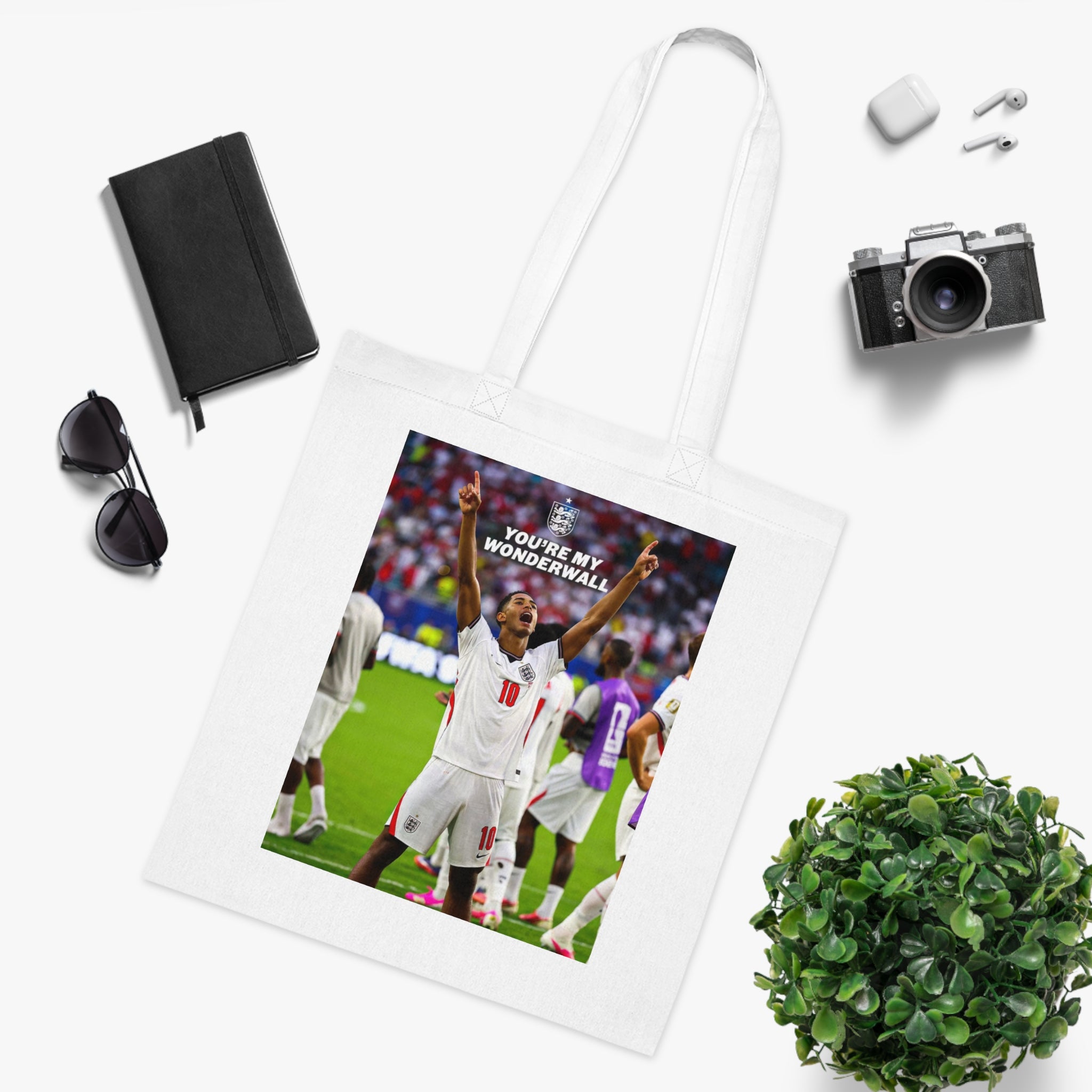 Jude Bellingham England Celebration Cotton Tote — "You're My Wonderwall" Stadium Photo Bag