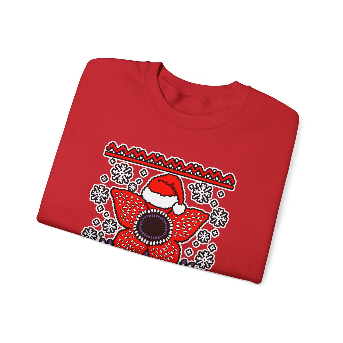 Stranger Christmas Crewneck Sweatshirt – Retro Demogorgon Holiday Sweater