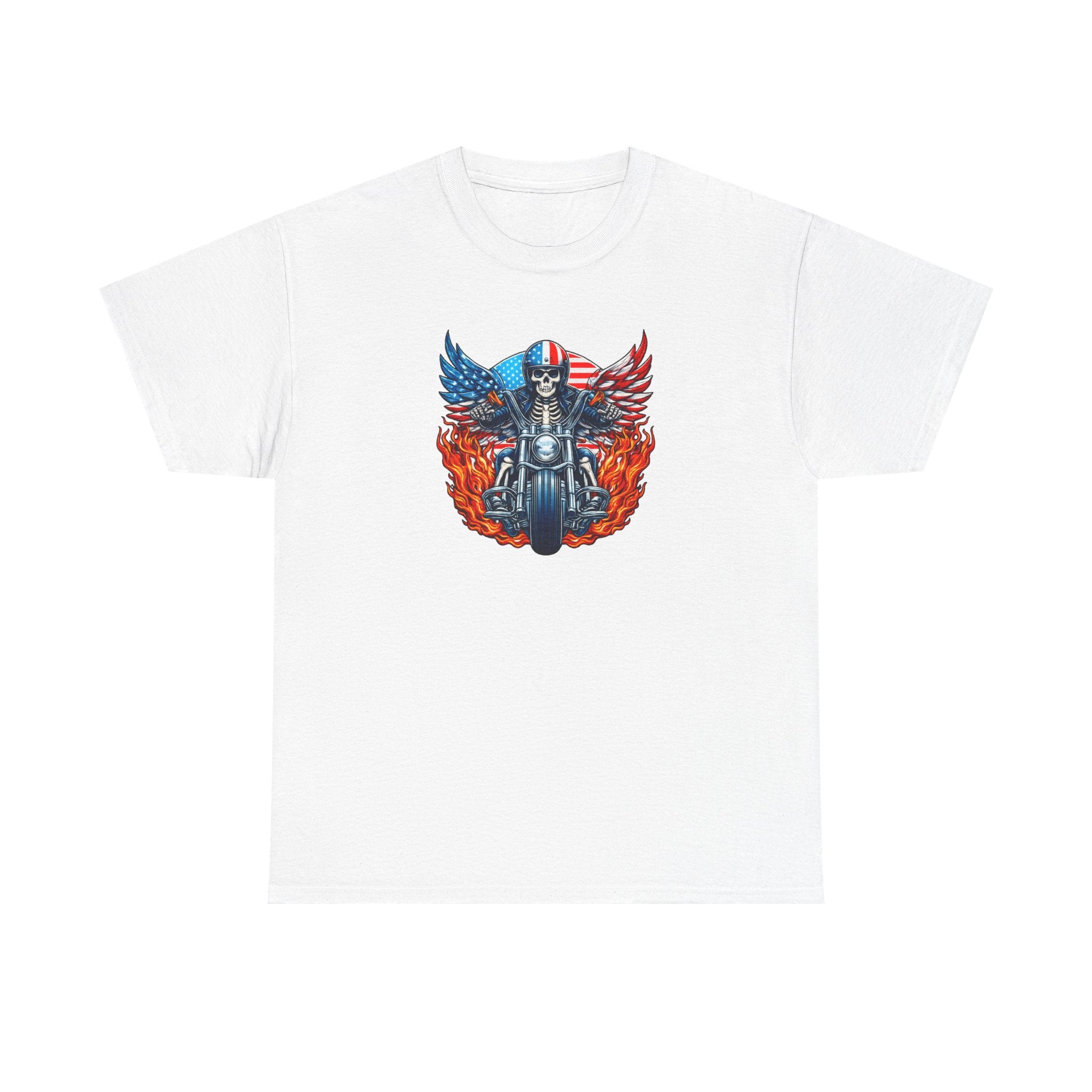 Motorcycle Skull Tee — "Sons of a B***h" Patriotic Biker Shirt