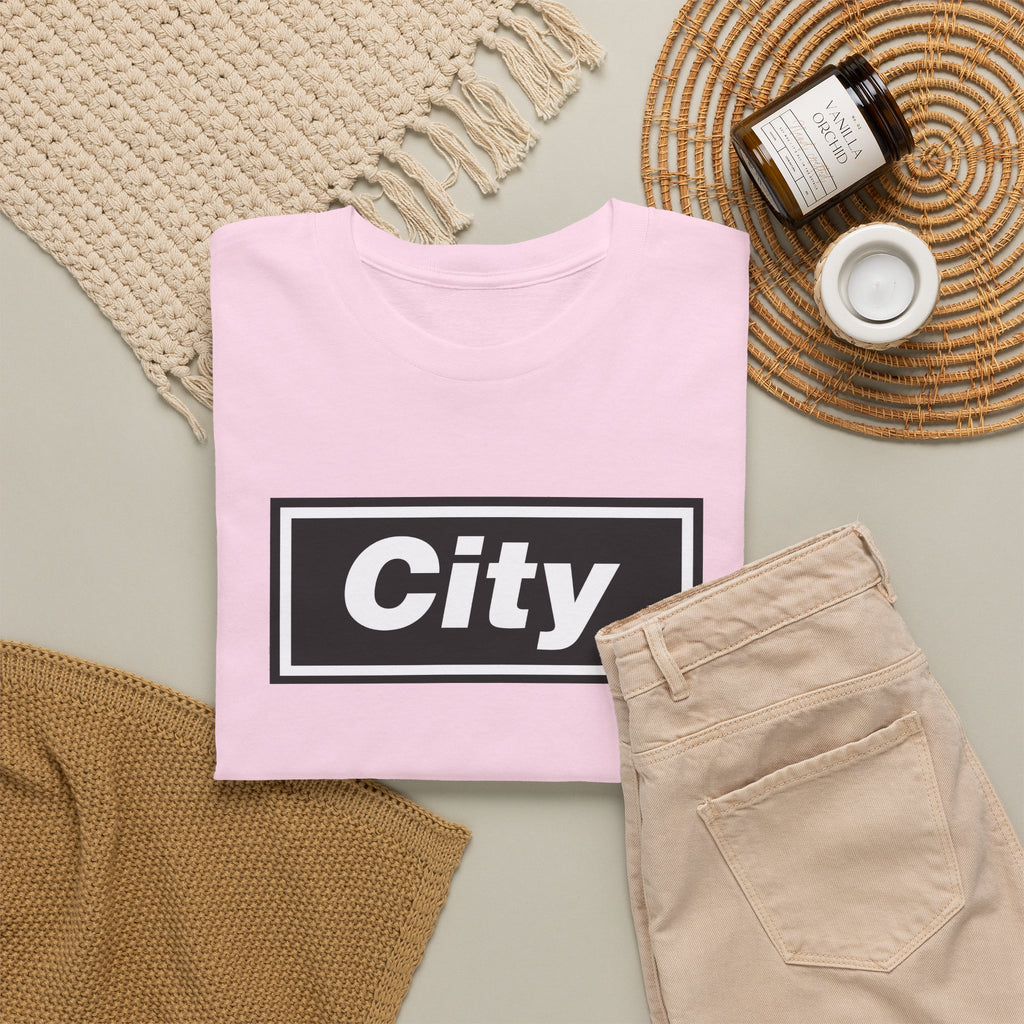 Man City Inspired Box Logo T‑Shirt — Minimal Urban Graphic Tee