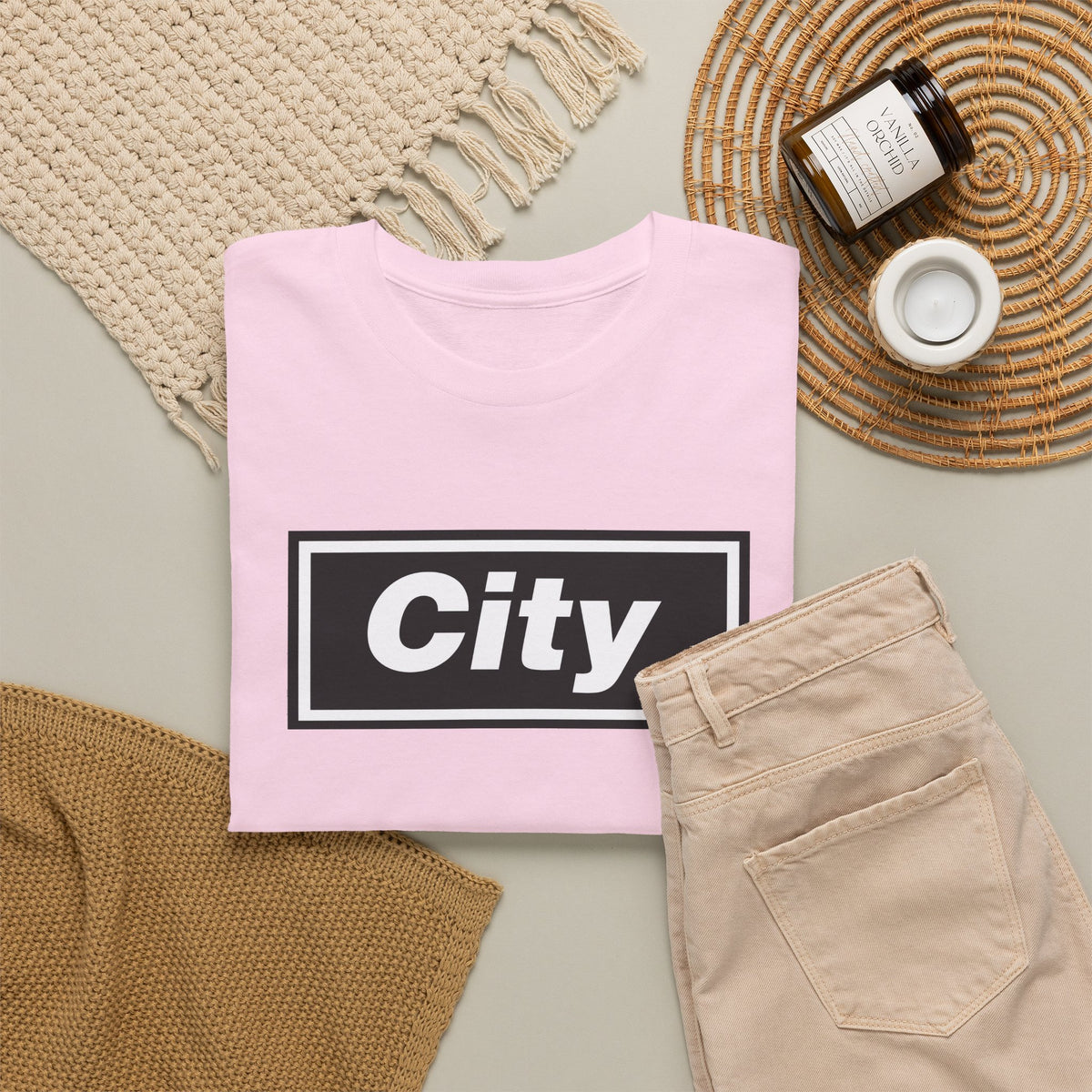 Man City Inspired Box Logo T‑Shirt — Minimal Urban Graphic Tee