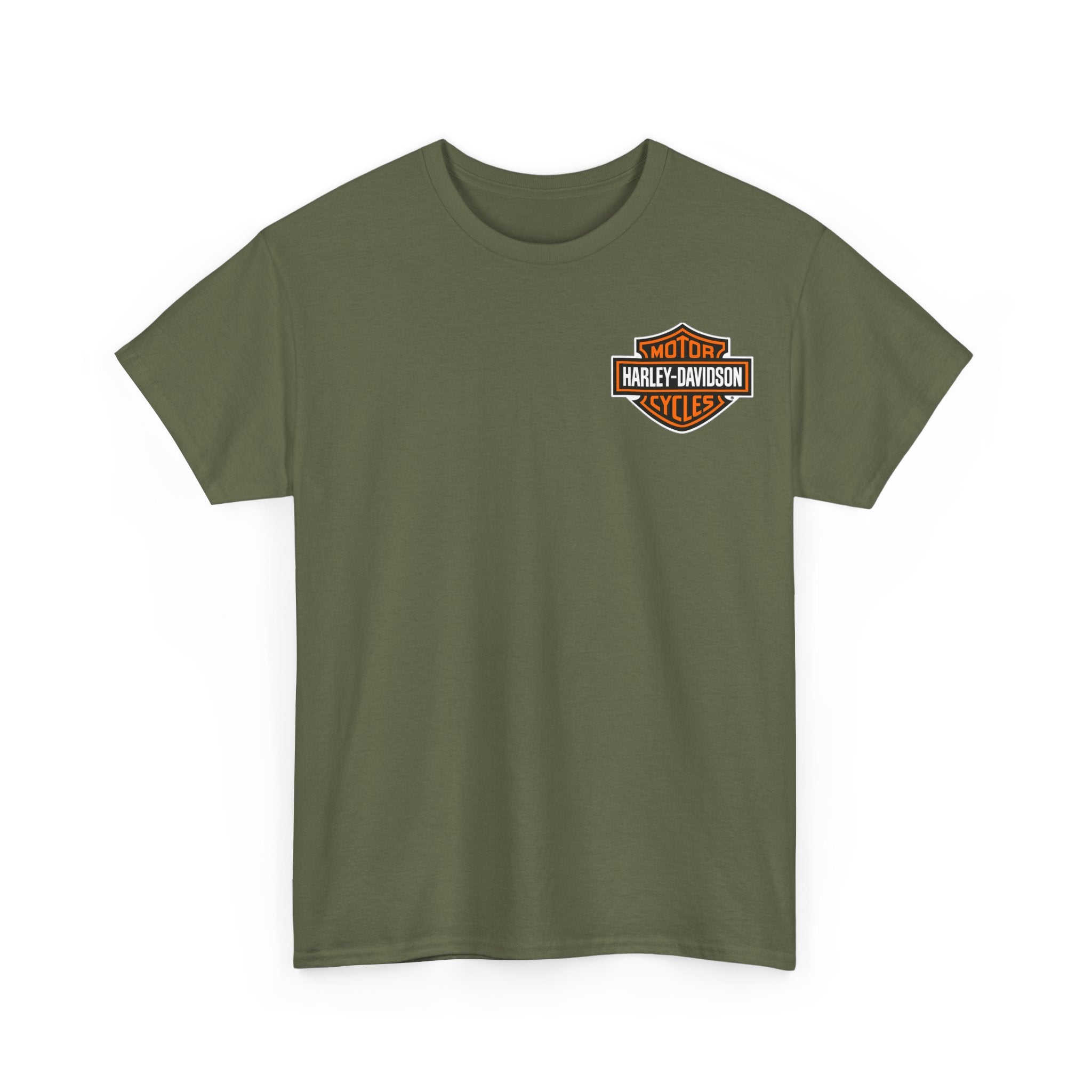 Harley-Style Flag Tee — American Motorcycle Logo T-Shirt