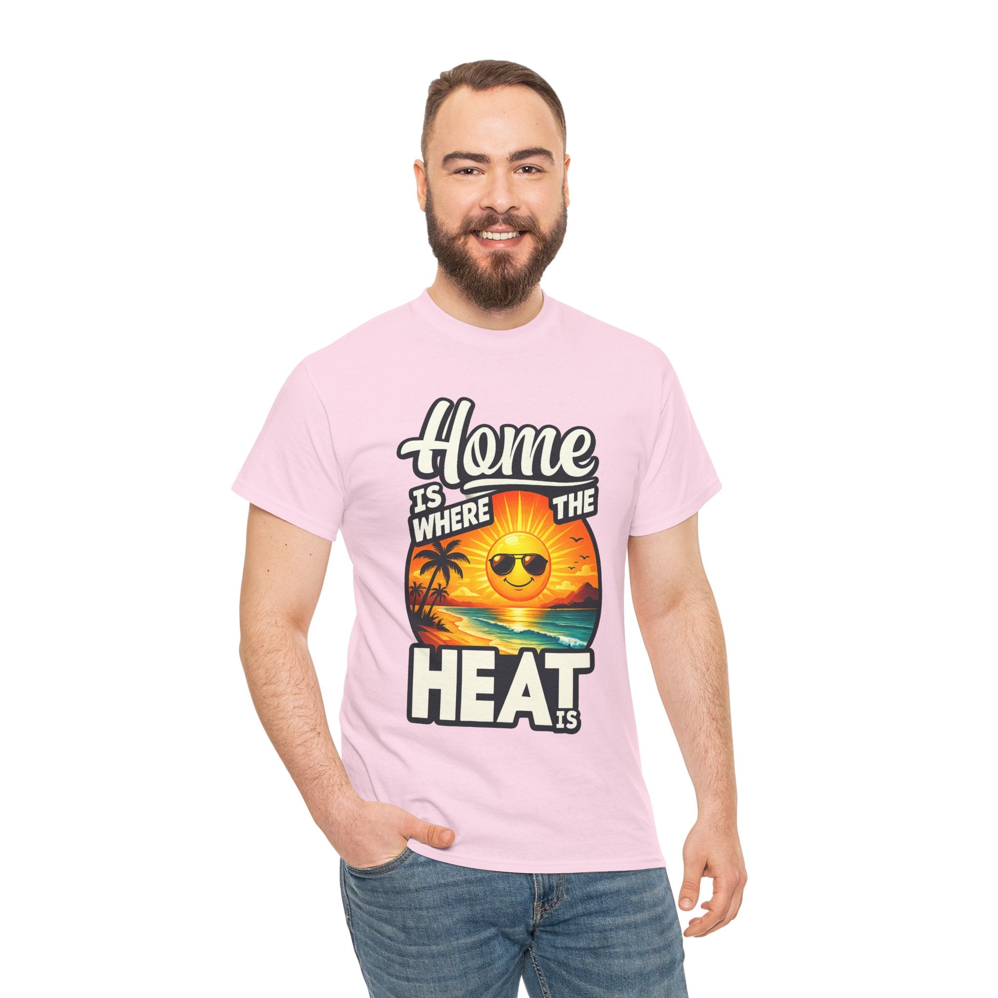 Home Is Where The Heat Is T-Shirt — Retro Beach Sunset Tee