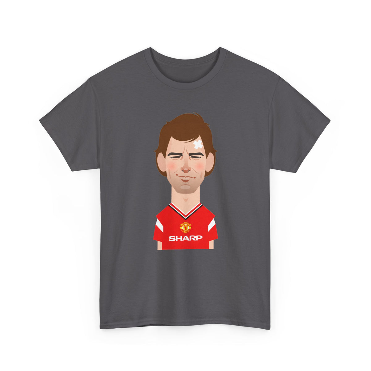 Bryan Robson Manchester United Legend Portrait Cotton T-Shirt