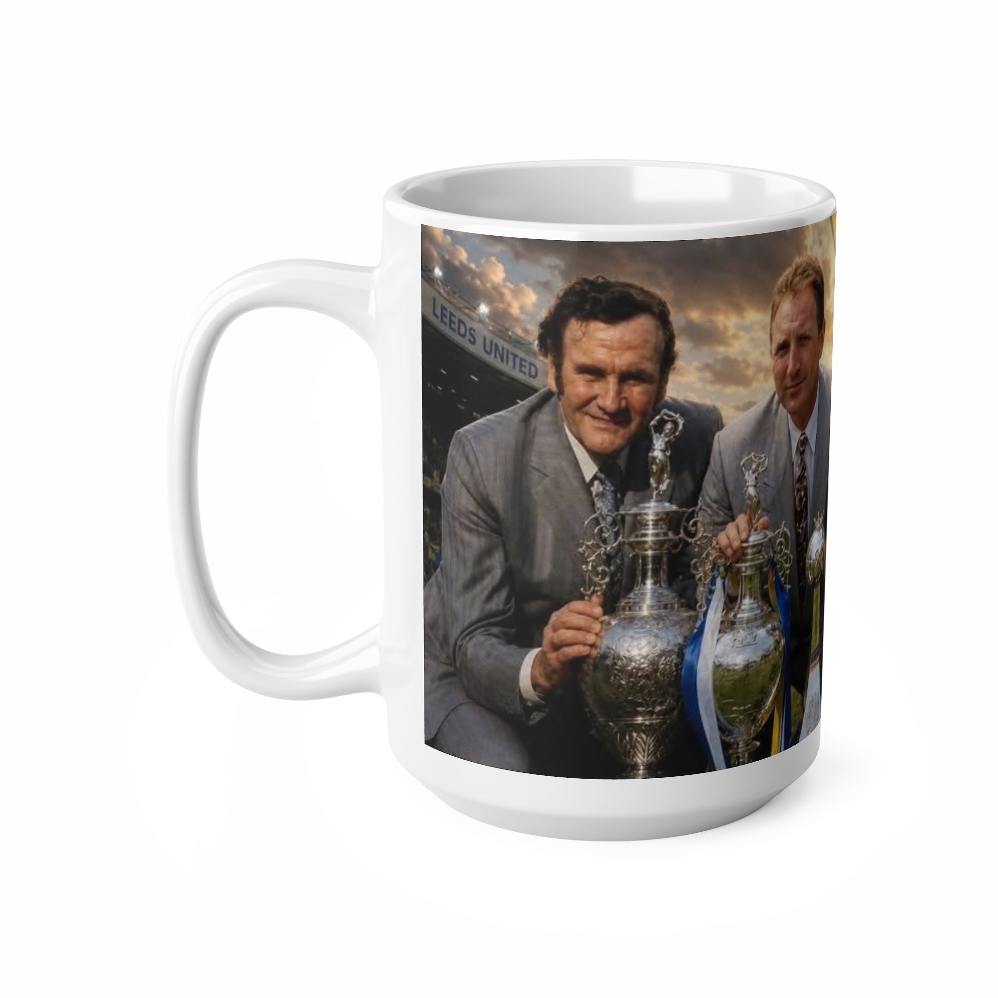 Leeds United Managers Photo Mug – Vintage Trophy Team Ceramic Coffee Cup (11oz, 15oz)