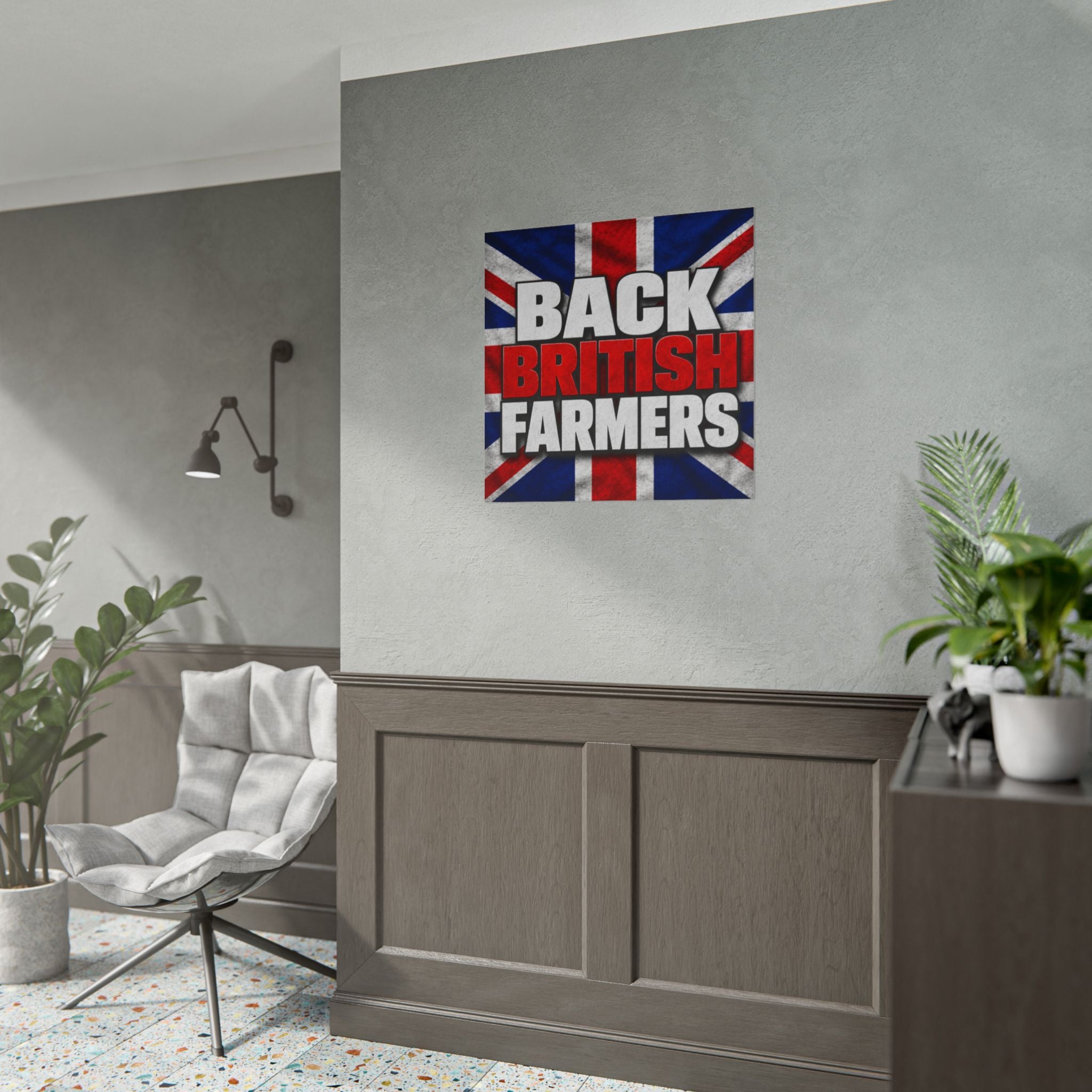Back British Farmers Union Jack Support Poster