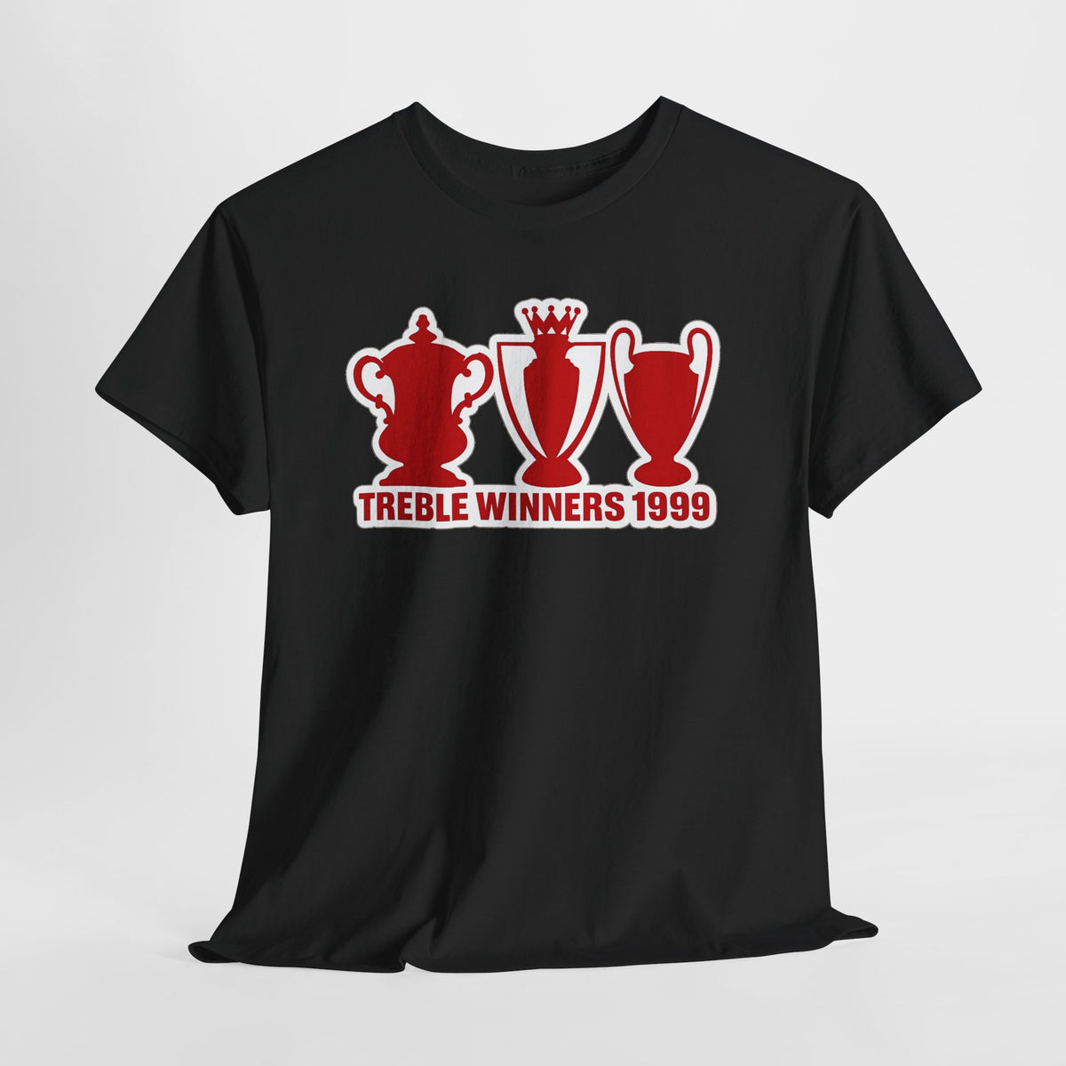 Manchester United Treble Winners 1999 Trophy Graphic Cotton T-Shirt