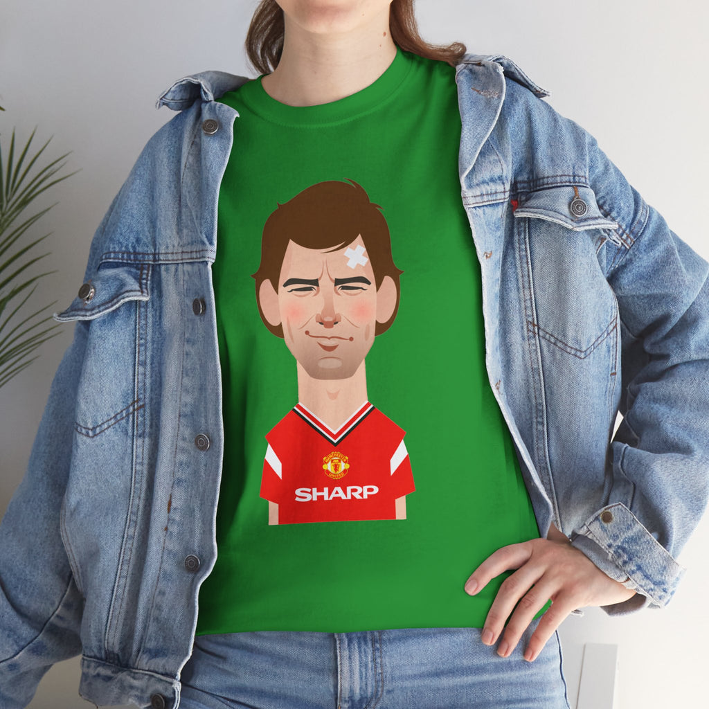 Bryan Robson Manchester United Legend Portrait Cotton T-Shirt