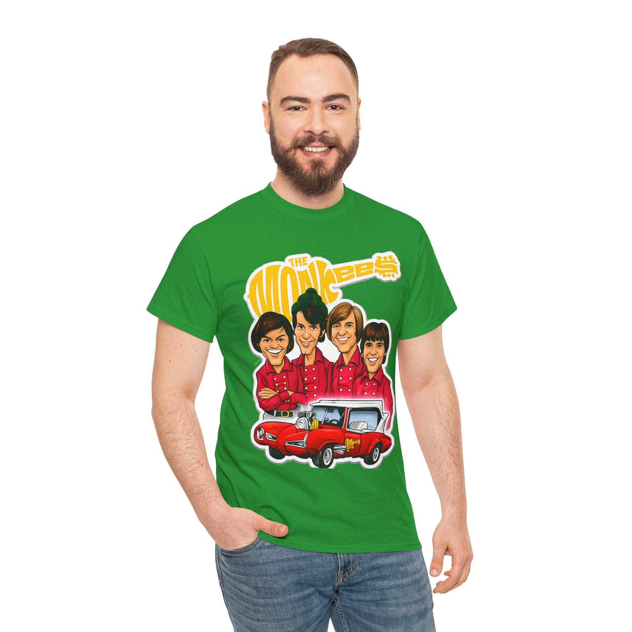 The Monkees Retro Band Tee — Colorful Car Cartoon Graphic