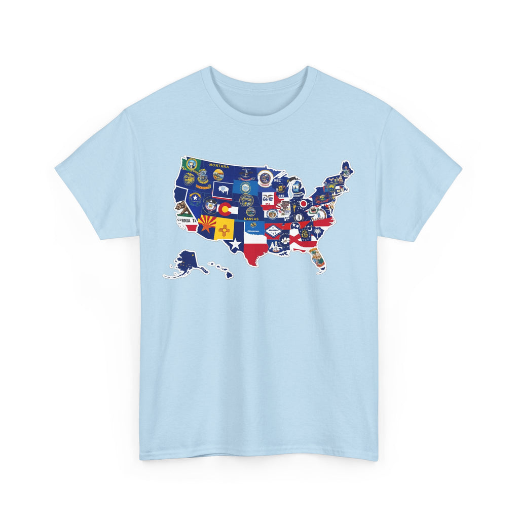 USA Map Flag T-Shirt — United States State Flag Map Tee