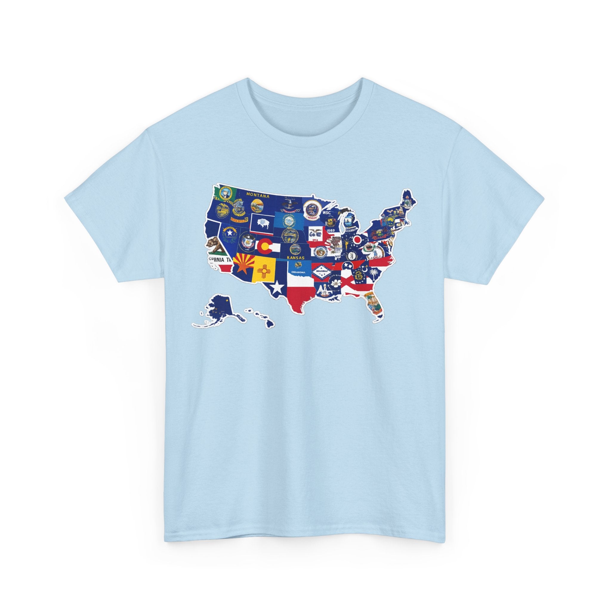 USA Map Flag T-Shirt — United States State Flag Map Tee