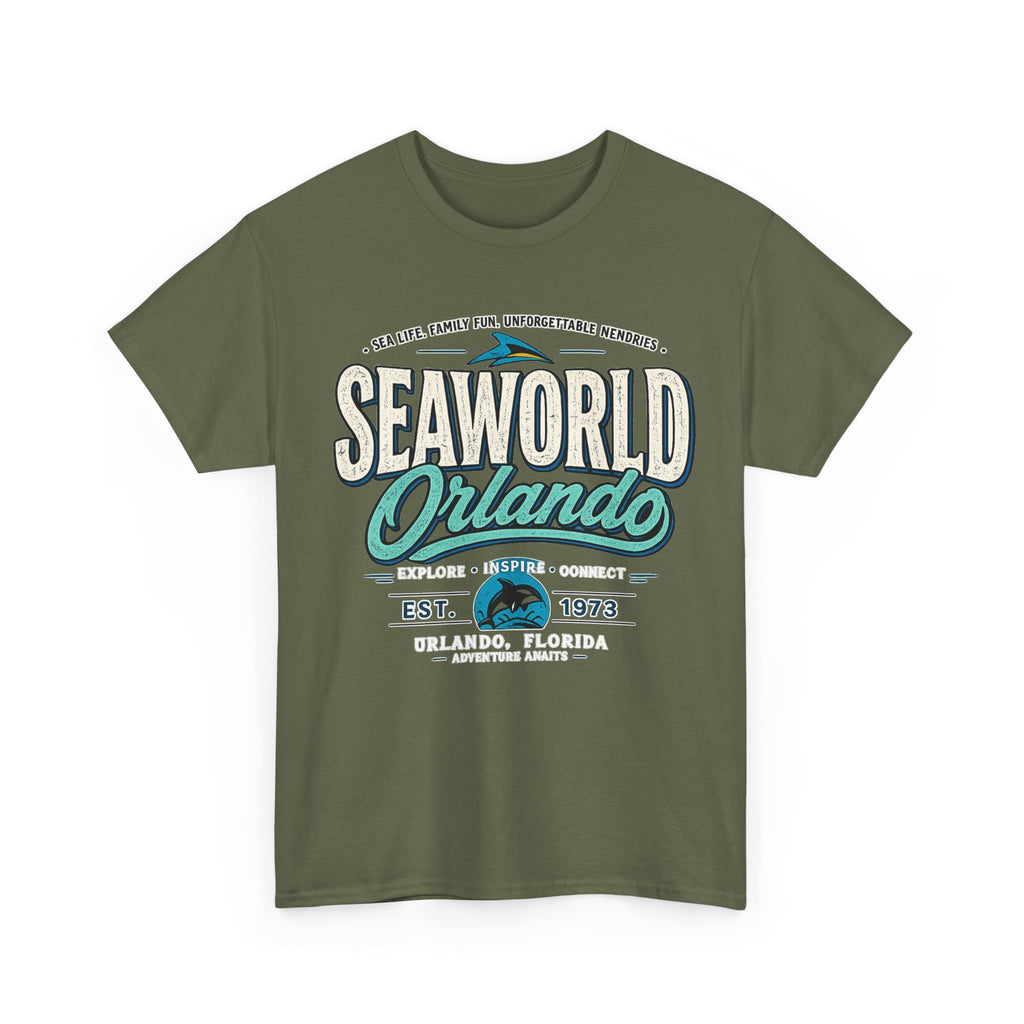 SeaWorld Orlando Graphic Tee — Retro Explore Inspire Connect Vacation Shirt