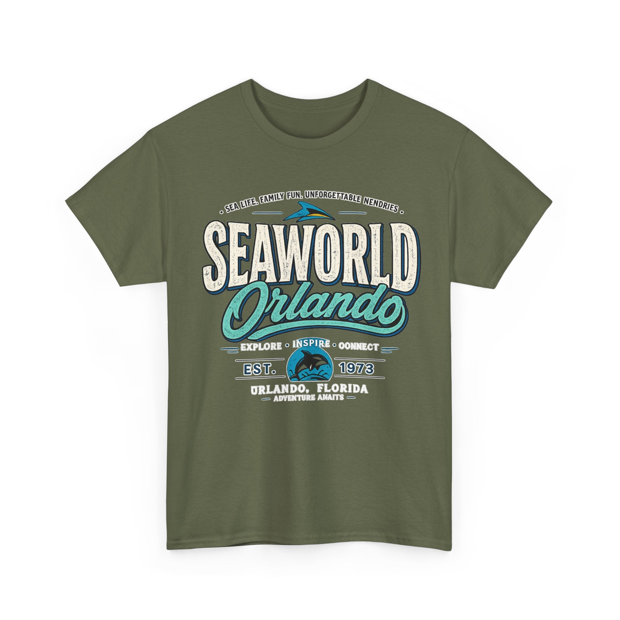 SeaWorld Orlando Graphic Tee — Retro Explore Inspire Connect Vacation Shirt