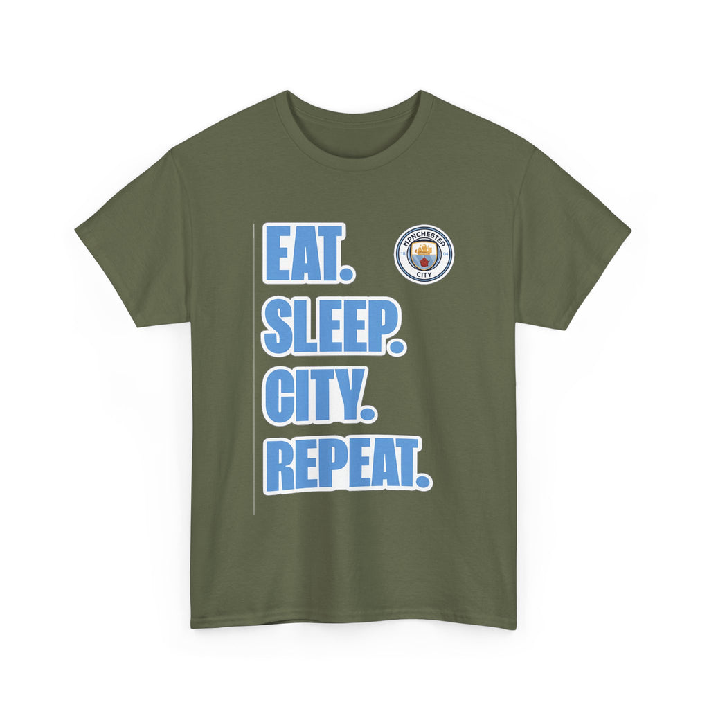 Eat. Sleep. City. Repeat. T‑Shirt — Manchester City Fan Tee
