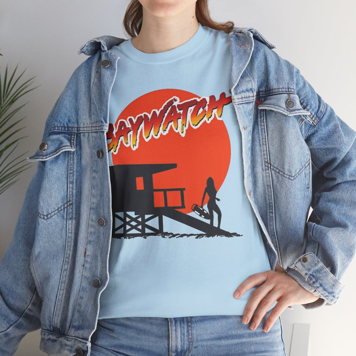 Baywatch Lifeguard Sunset Cotton T-Shirt