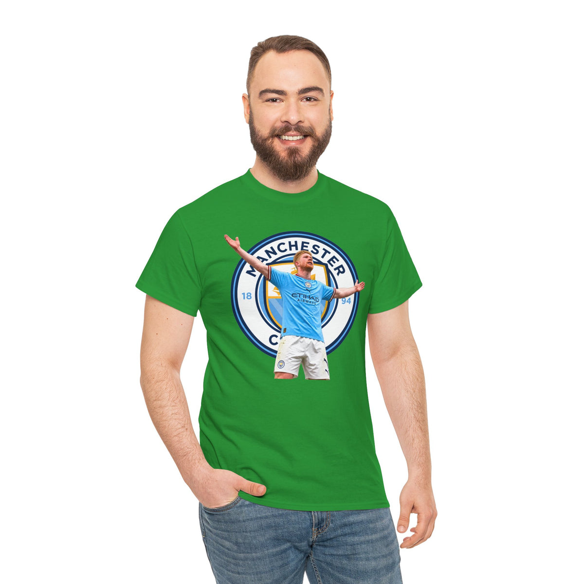 Kevin De Bruyne Manchester Football Club Legend Cotton T-Shirt — Player Celebration Graphic T-Shirt
