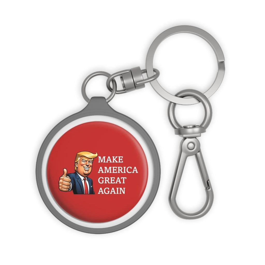 Patriotic MAGA Keyring Tag — 'Make America Great Again' Red Political Keychain
