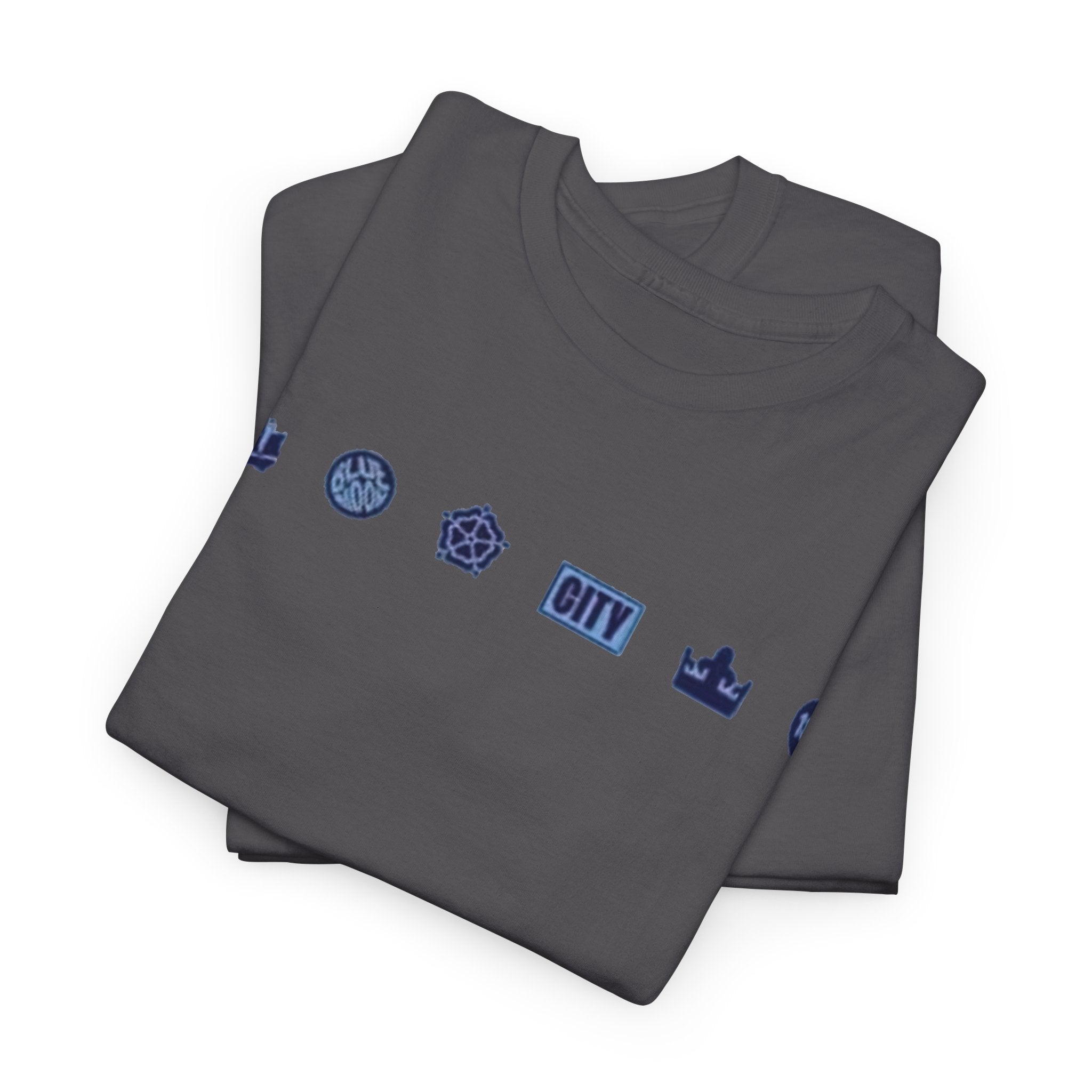 Manchester City Minimal City Icons Tee — Navy Skyline Icons Chest Print