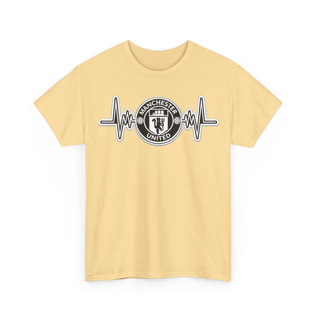 Manchester United Inspired Heartbeat T‑Shirt — Football Fan Pulse Tee