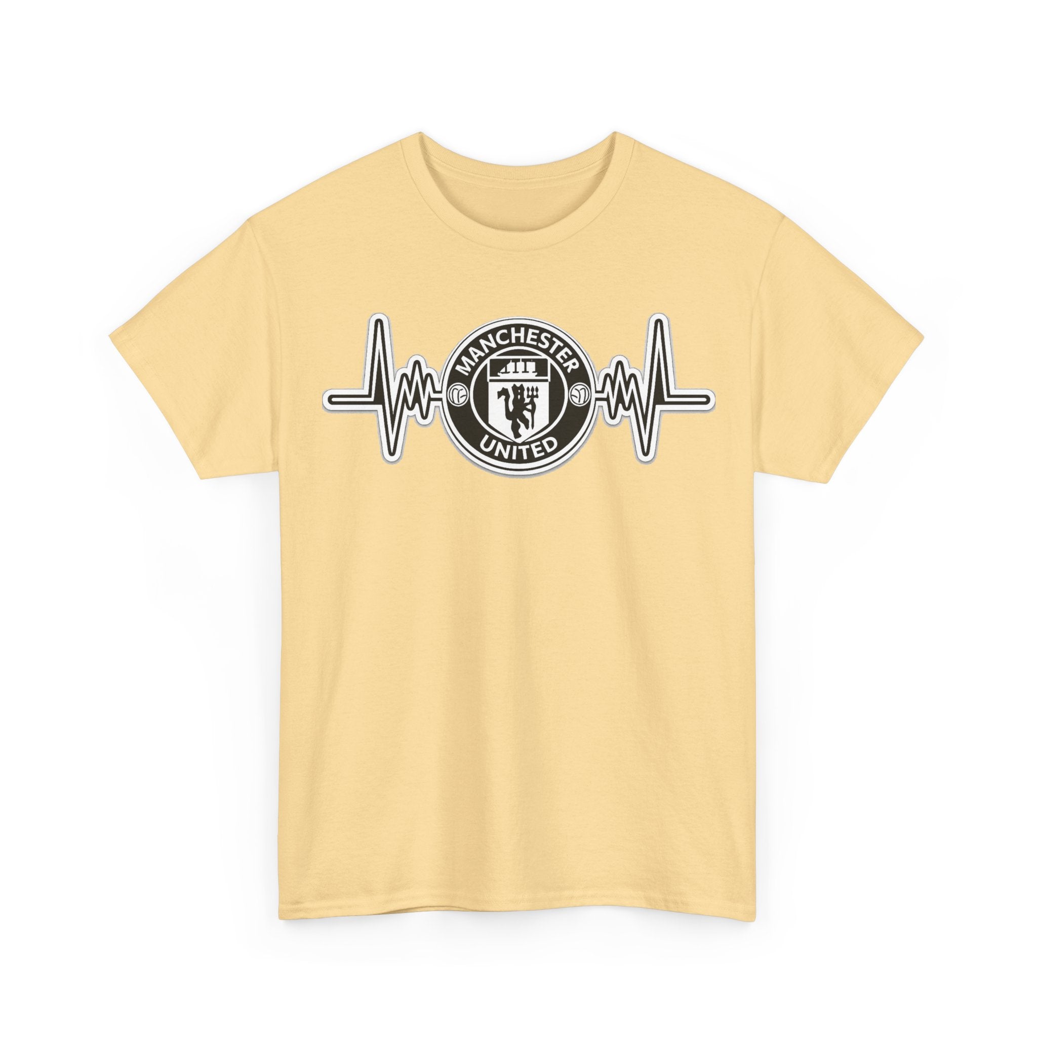 Manchester United Inspired Heartbeat T‑Shirt — Football Fan Pulse Tee