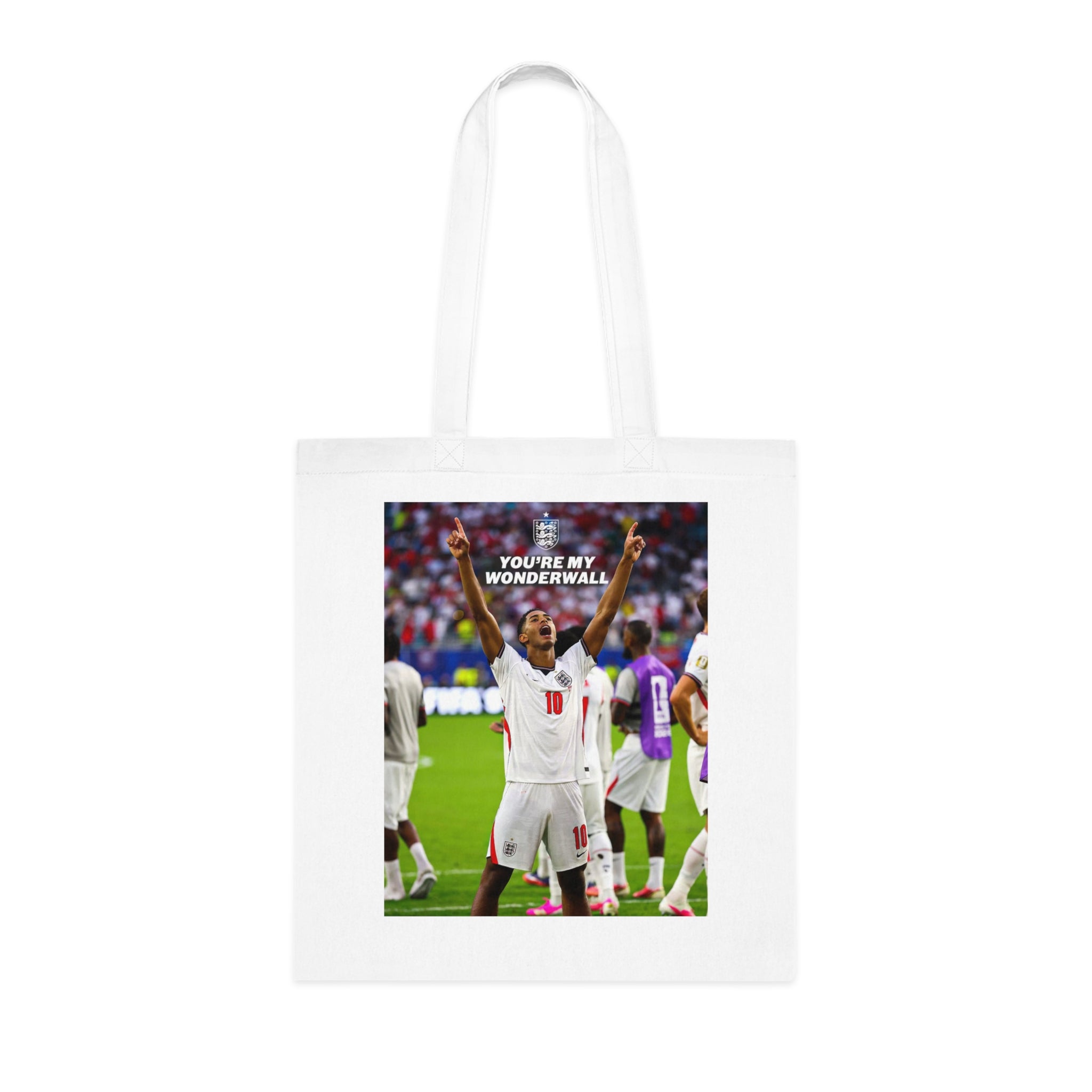 Jude Bellingham England Celebration Cotton Tote — "You're My Wonderwall" Stadium Photo Bag