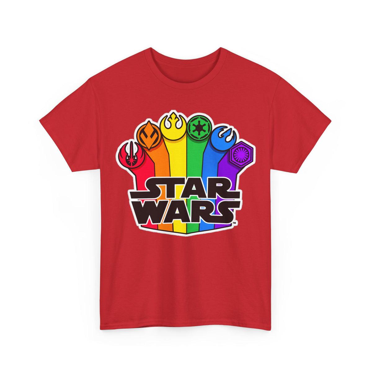 Star Wars Rainbow Emblem Tee — LGBTQ+ Pride Fan Cotton Shirt