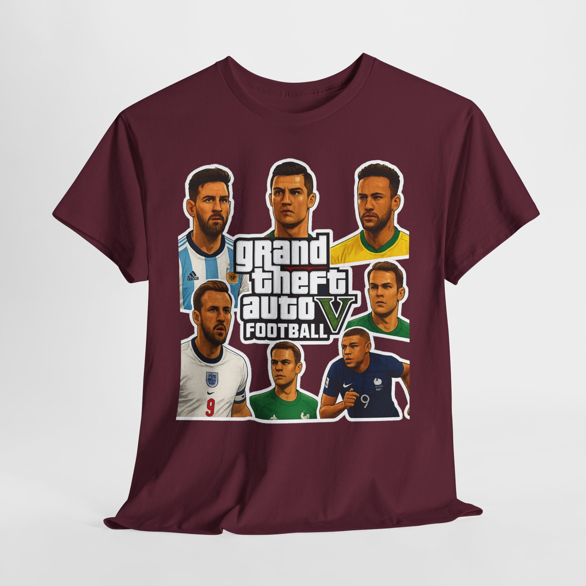 Graphic Tee — 'Grand Theft Auto V Football' Soccer Players Collage Shirt