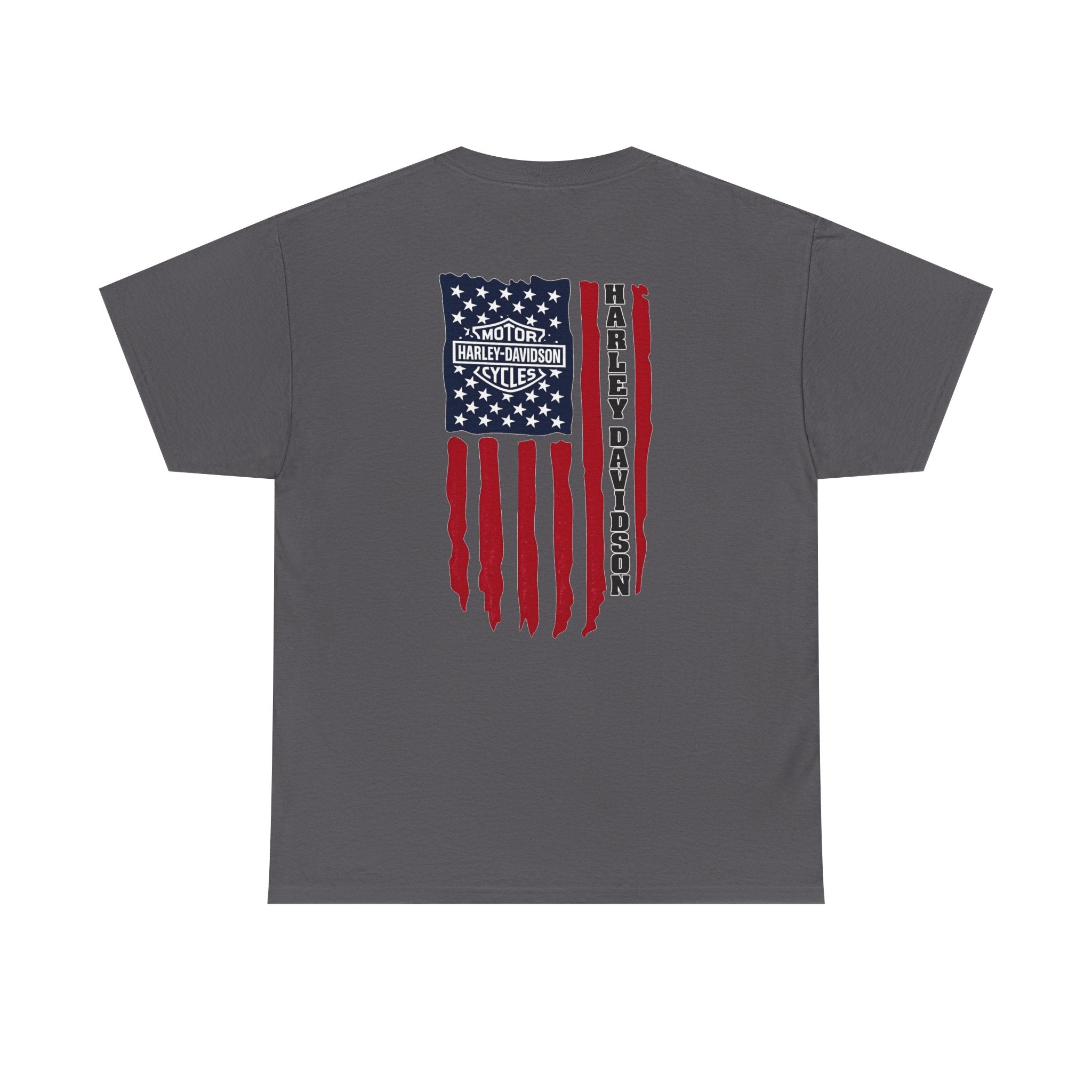 Harley-Style Flag Tee — American Motorcycle Logo T-Shirt