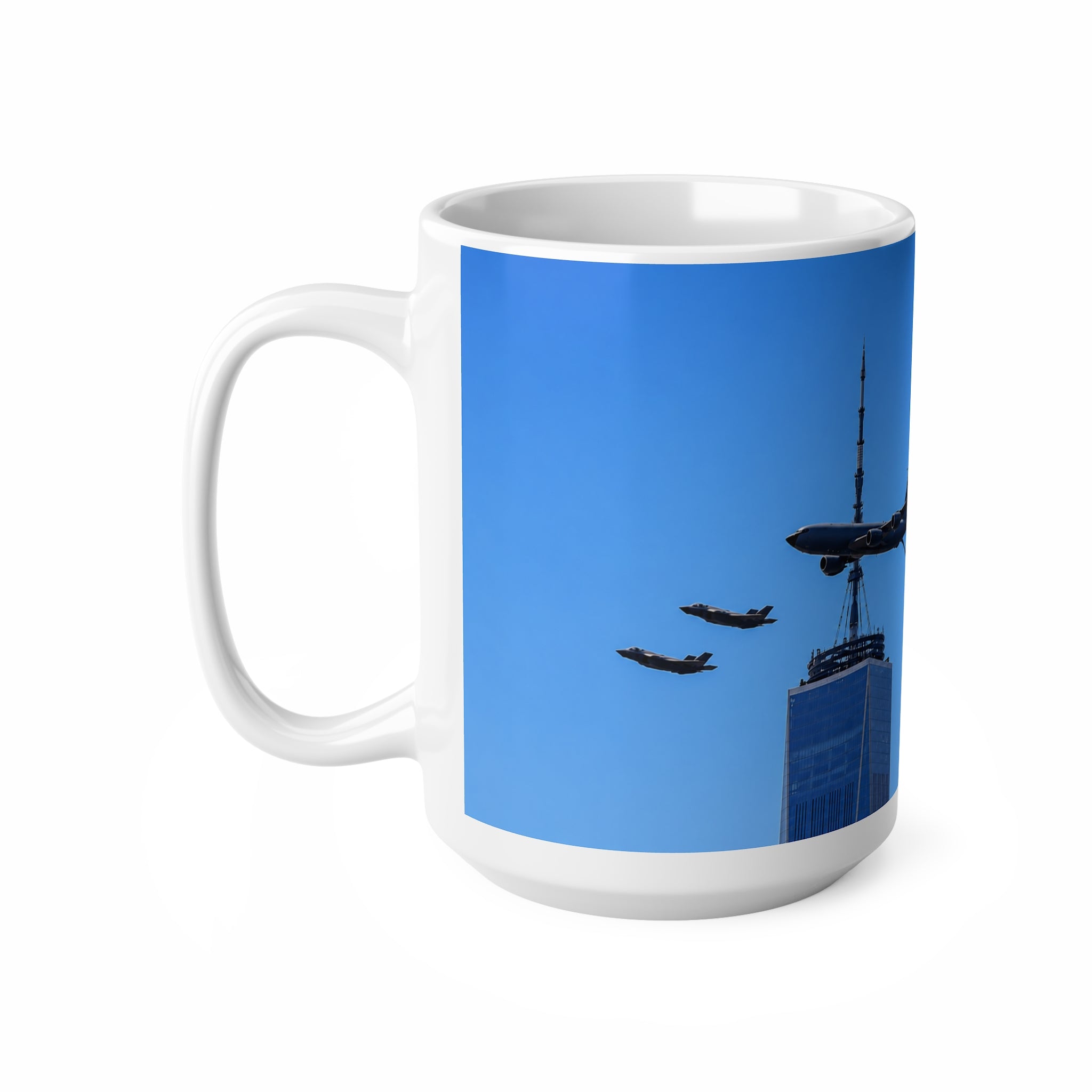 US Military over New York City Ceramic Coffee Cups, 11oz, 15oz