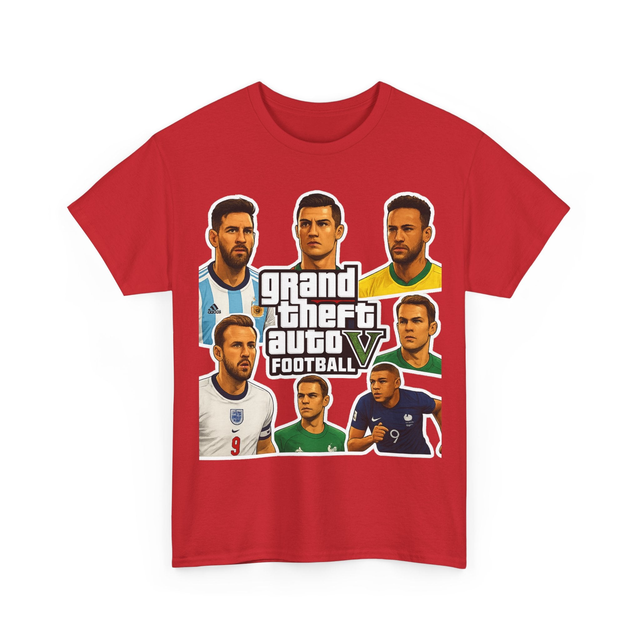 Graphic Tee — 'Grand Theft Auto V Football' Soccer Players Collage Shirt