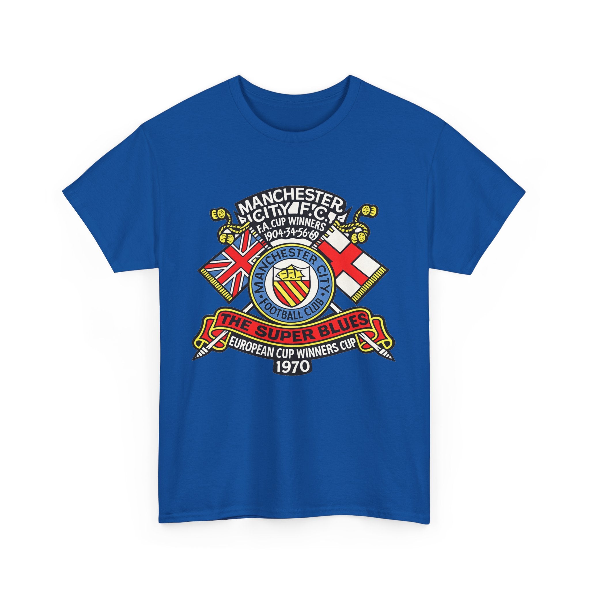 Manchester City Vintage Crest Tee — 'The Super Blues' 1970 European Cup Winners