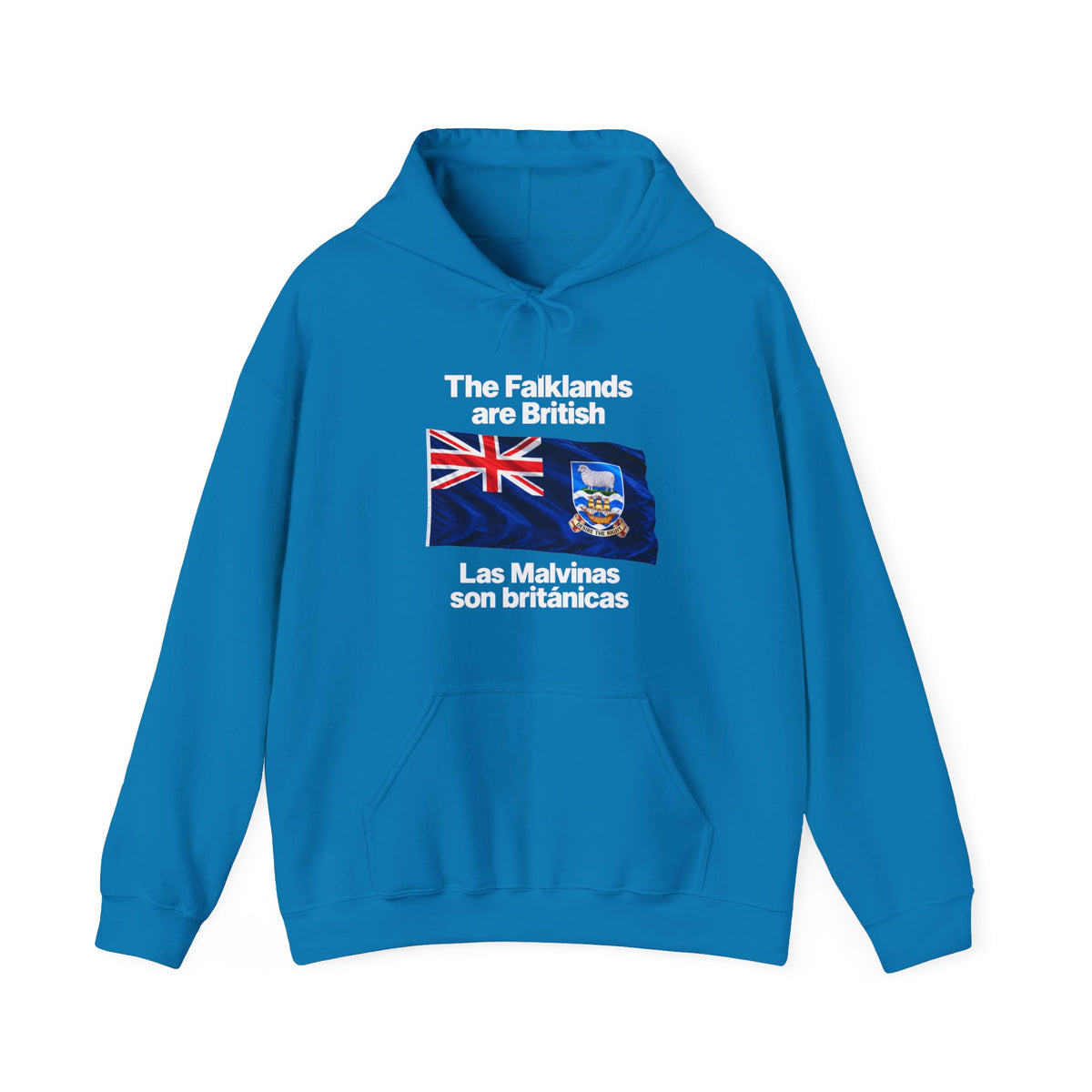 Falklands Are British Hoodie – Bilingual 'Las Malvinas son británicas' Flag Pullover