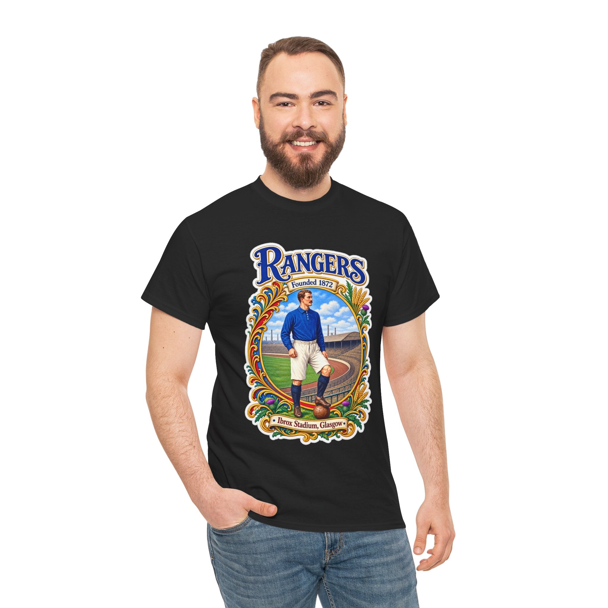Rangers Retro Player Field Graphic Cotton T-Shirt