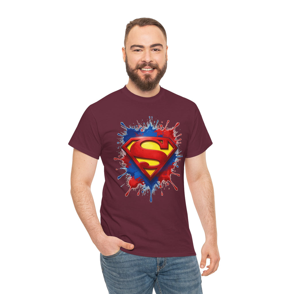 Superhero Emblem Paint-Splash T-Shirt