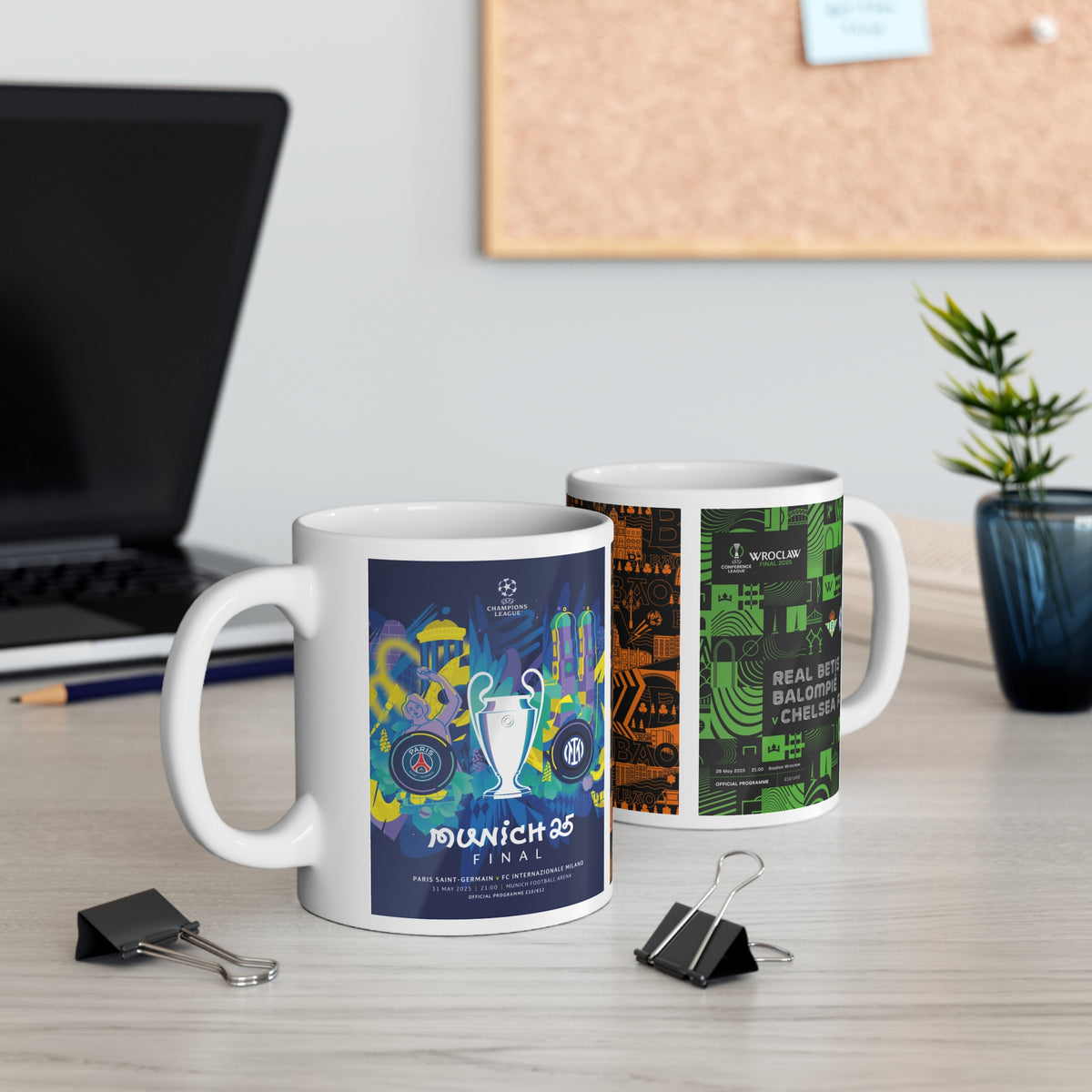 2025 UEFA Finals Programme Covers Inspired Ceramic Coffee Cup (11oz/15oz)