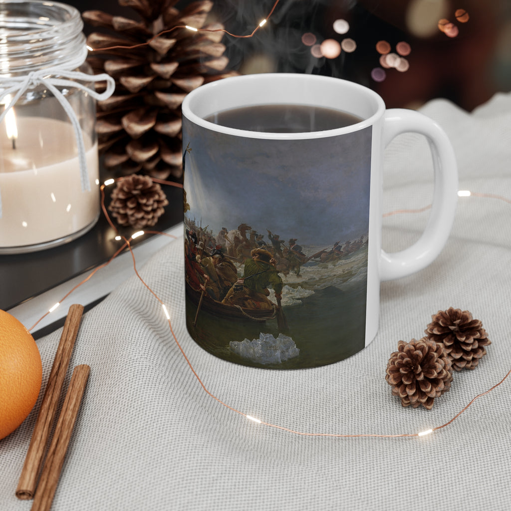 Washington Crossing the Delaware Ceramic Coffee Mug — Historic Revolutionary War Artwork (11oz & 15oz)