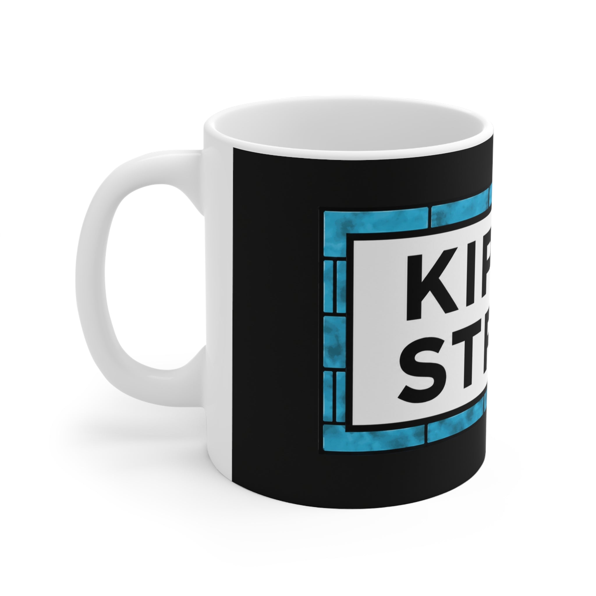 Manchester City Maine Road Kippax Street Ceramic Coffee Mug — Blue Tile Street Sign Design (11oz & 15oz)